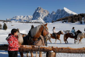 Riding on the Seiser Alm