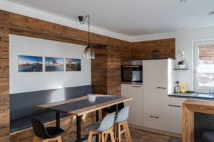 cucina-soggiorno nel nostro appartamento a Völs am Schlern