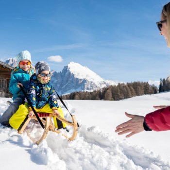Divertimento in slitta per tutta la famiglia sull'Alpe di Siusi garantito