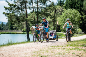 Mountainbiken mit der ganzen Familie beim Völser Weiher