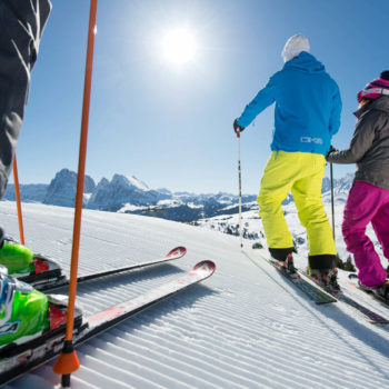 Perfekte Aussicht auf den Skipisten auf der Seiser Alm